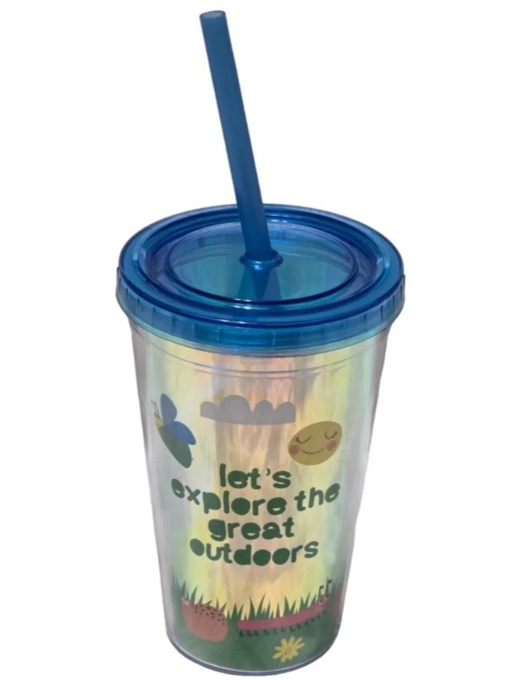 Smart Living Let's Explore Great Outdoors Lid Straw Tumbler Plastic Cup NEW